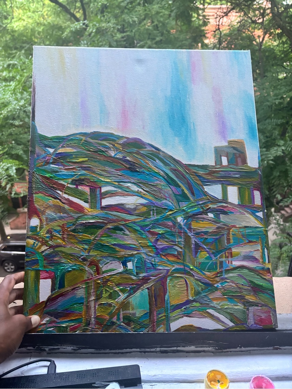 Abstract Multicolor Landscape Canvas Art - Unbranded